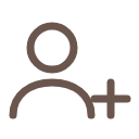 Icon of a person with a plus sign, representing sign-up