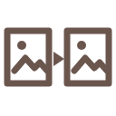 Before-and-after photo icon with two photos side by side