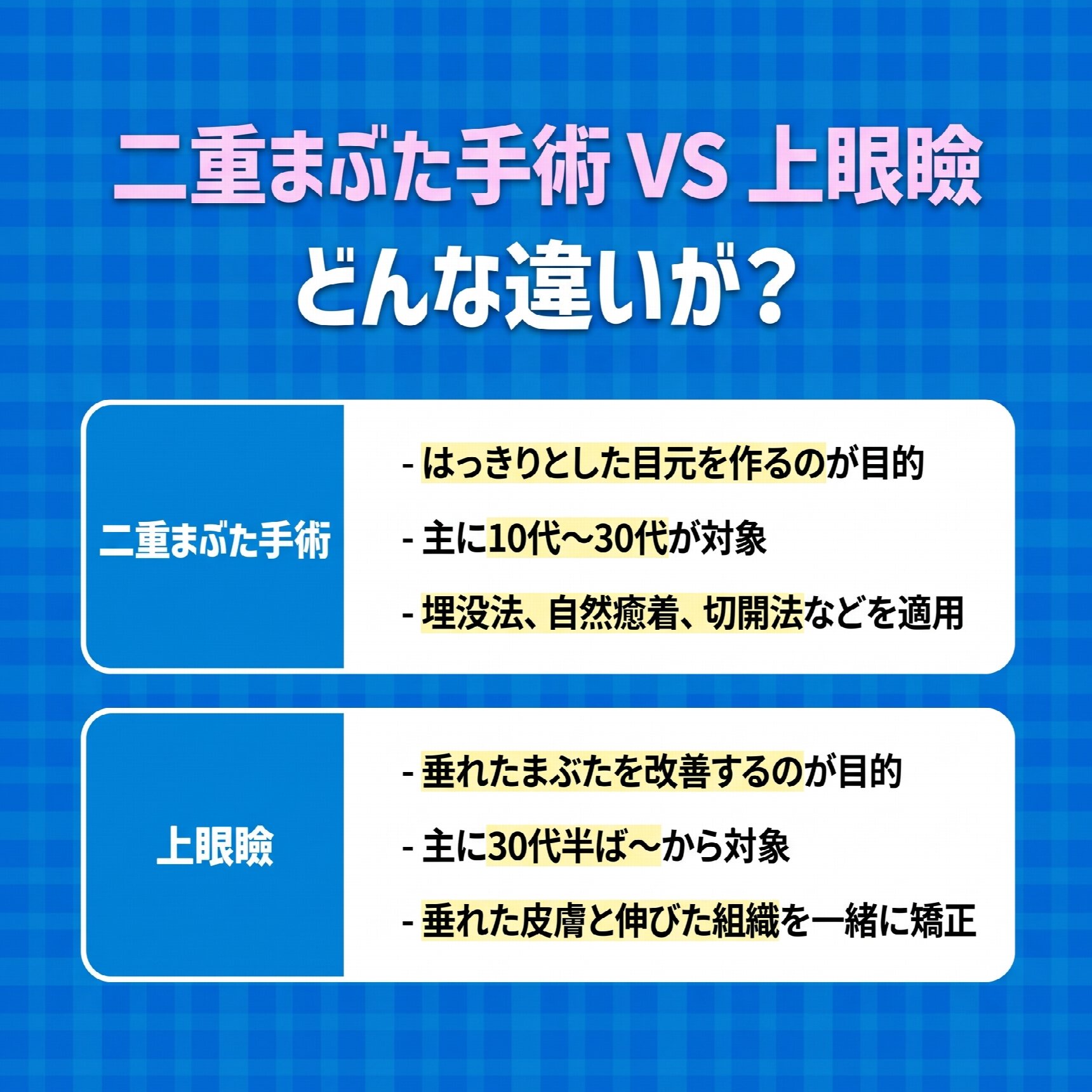 ソミョン二重手術が上手な病院 二重まぶた手術と上眼瞼手術、どんな違いがある？