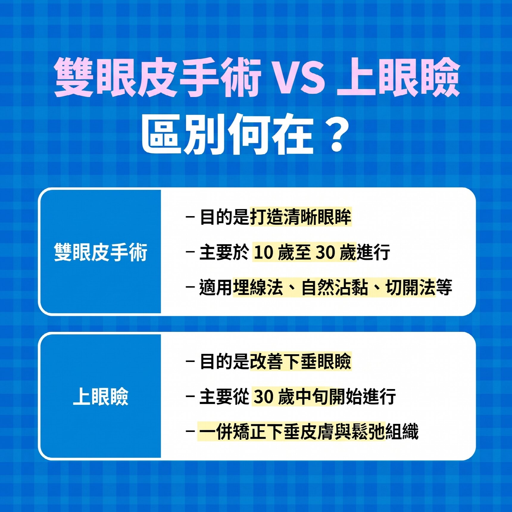 西面雙眼皮手術做得好的地方 雙眼皮手術與上眼瞼手術有何不同?