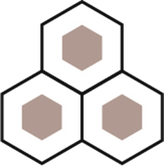 رسم توضيحي لتكوّن الكولاجين تمتلئ فيه ثلاث خلايا على شكل قرص العسل