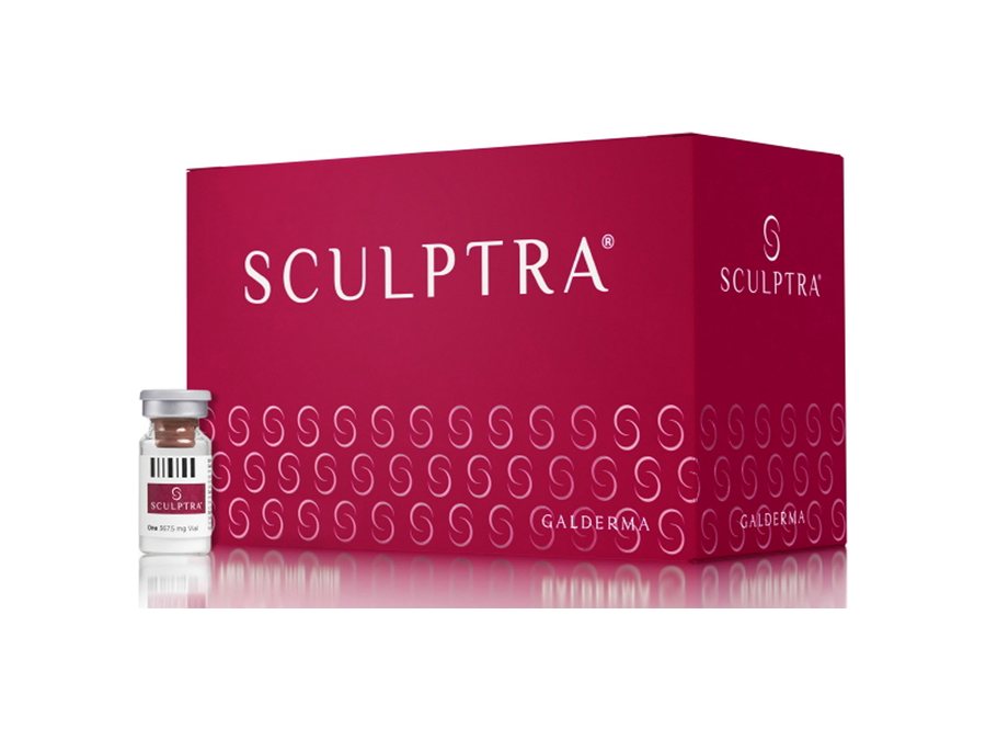 علبة منتج Sculptra وقارورة واحدة