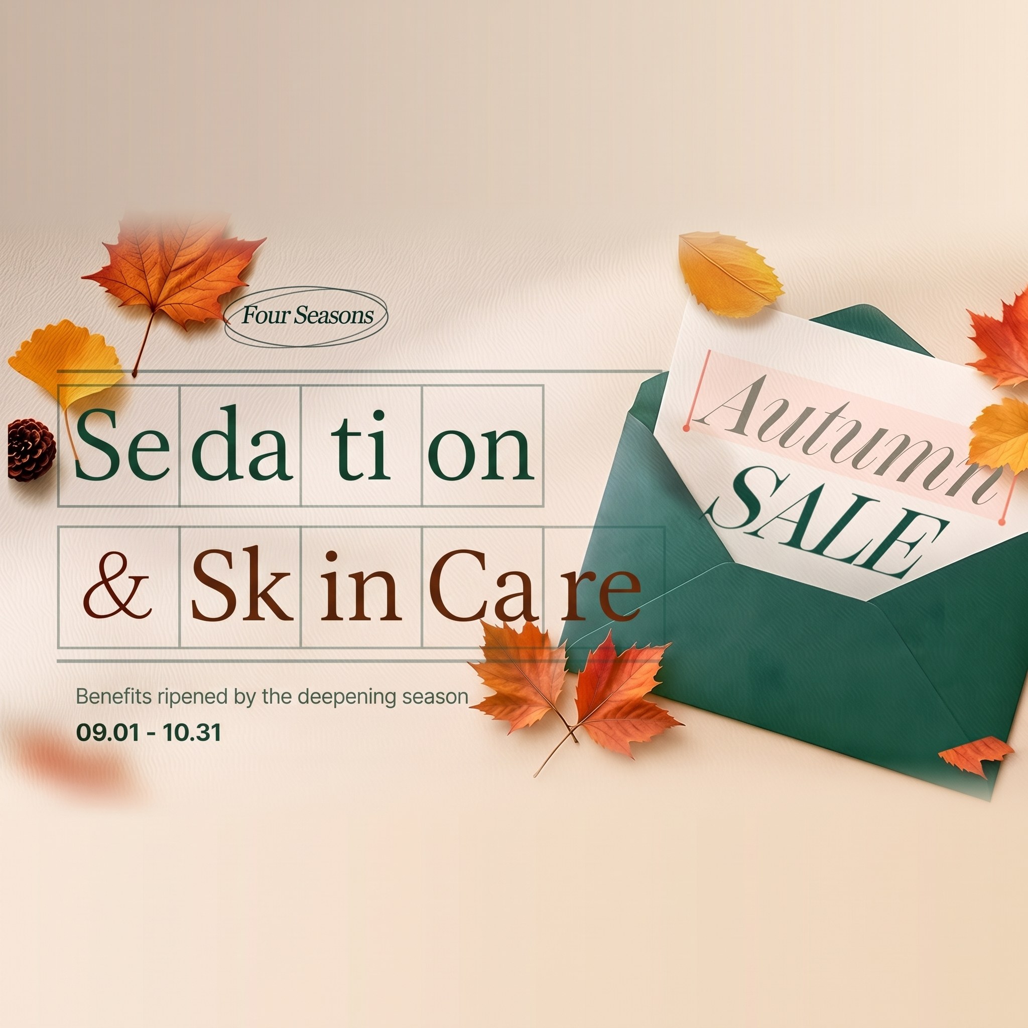 Sedation & Skin Treatment Autumn SALE — Benefits as rich as the deepening season, 09.01 - 10.31