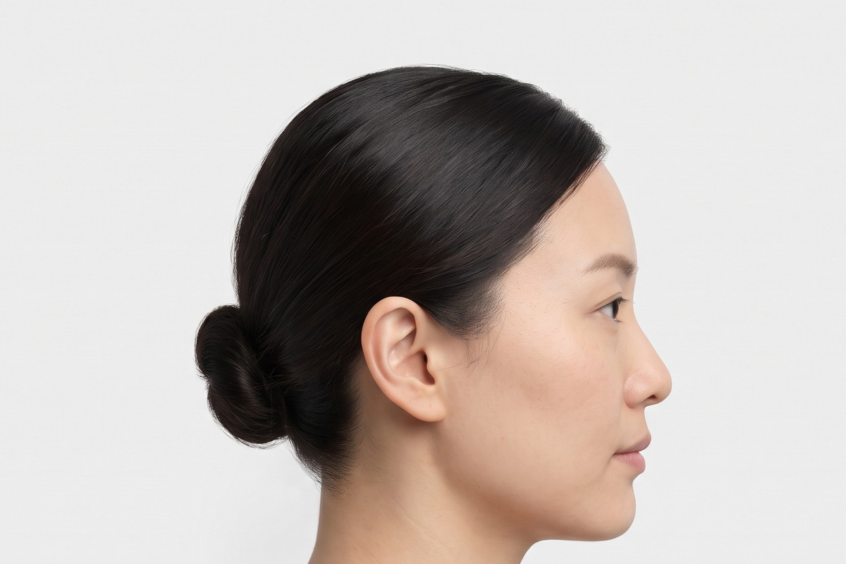 侧脸——位于从眉毛外侧向下的虚线后方、耳前的较大区域为侧面部