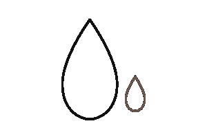 大小の水滴の線画イラスト