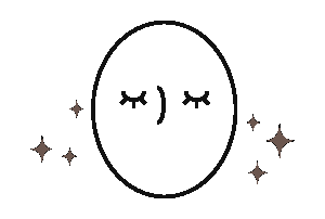 輝く顔の線画イラスト