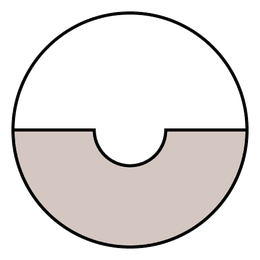 なだらかに丸くくぼんだローリングスカーの断面図
